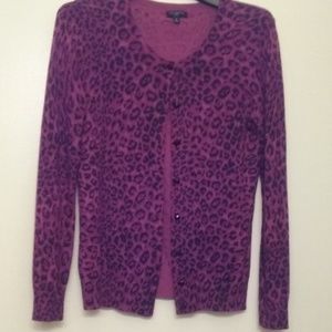 TALBOTS Long Sleeve Burgundy/Black Cardigan in PS